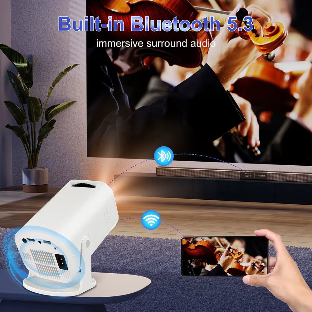 P330 Mini Projetor Android 14 300 ANSI 4K 8K 1080P Wifi6 BT5.3 Home Cinema Portable Projector