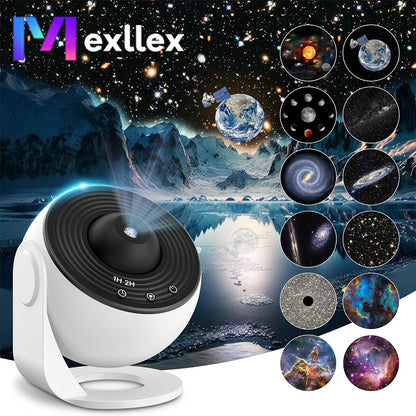 HD Starry Sky Globe Galaxy Projection Night Light, White Planetarium LED Lamp for Bedroom Christmas Birthday Party Gift