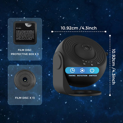 HD Starry Sky Globe Galaxy Projection Night Light, White Planetarium LED Lamp for Bedroom Christmas Birthday Party Gift