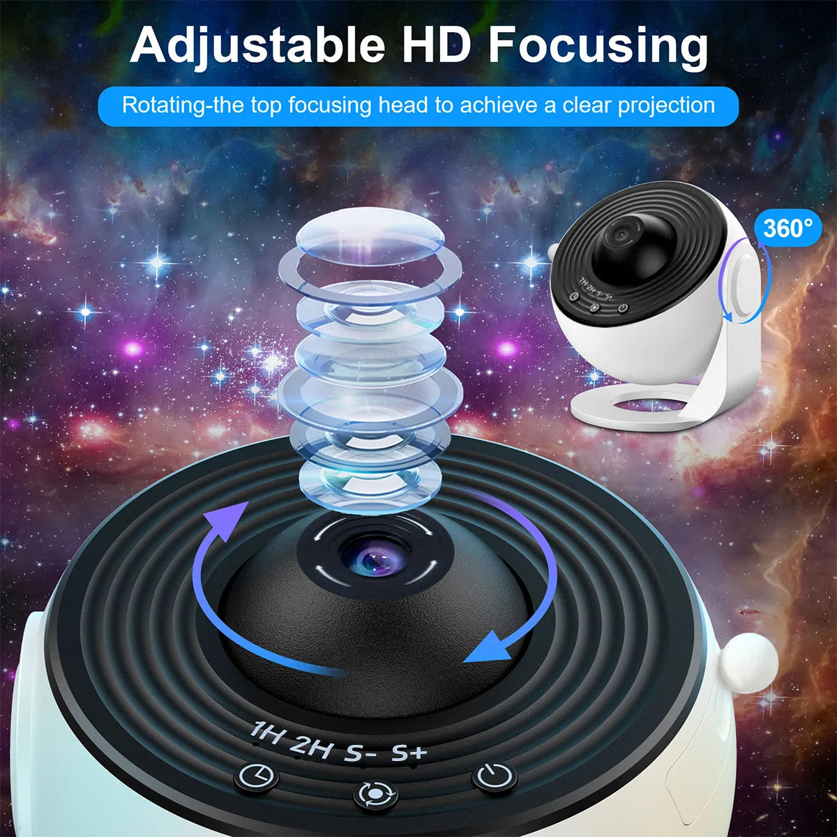 HD Starry Sky Globe Galaxy Projection Night Light, White Planetarium LED Lamp for Bedroom Christmas Birthday Party Gift
