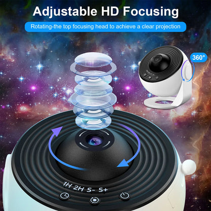 HD Starry Sky Globe Galaxy Projection Night Light, White Planetarium LED Lamp for Bedroom Christmas Birthday Party Gift