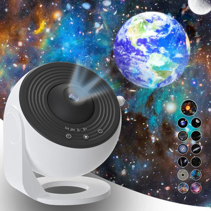 Bedroom Galaxy Projector Night Light HD Image Star Projector 13 Film Discs Kids Planetarium Projector 360° Rotation Galaxy Light